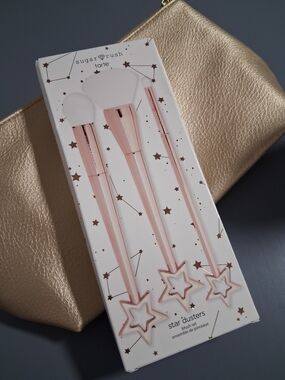 tarte Sugar Rush Star Dusters Makeup Brush Set - Gold Tarte Makeup Bag Included.